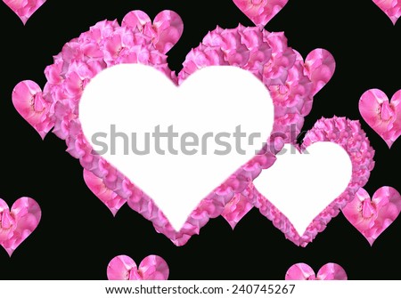 Frame heart made of rose flower for Valentin\'s day