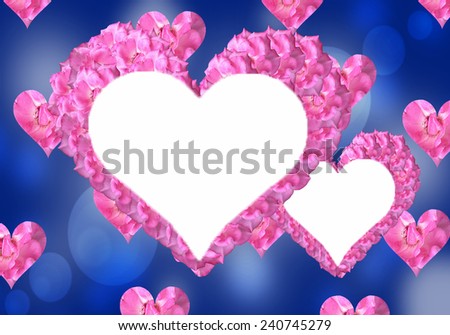 Frame heart made of rose flower for Valentin\'s day