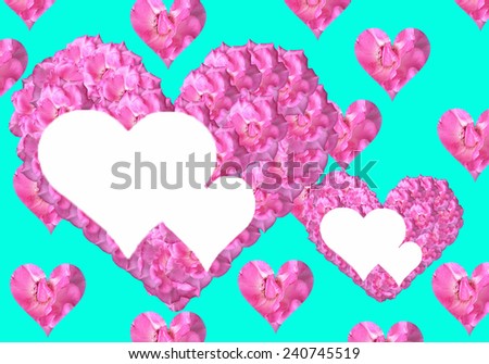 Frame heart made of rose flower for Valentin's day