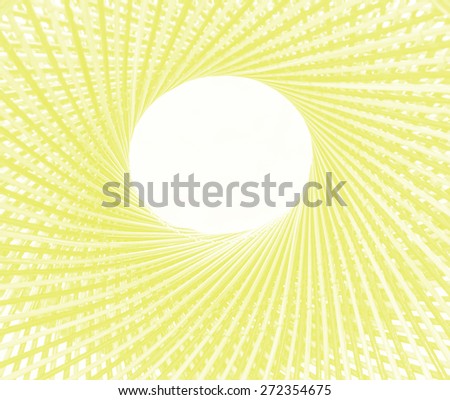 Weave pattern circle and hole in the middle of bamboo background  process in tinted photo in yellow tone