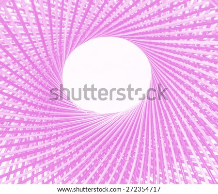 Weave pattern circle and hole in the middle of bamboo background  process in tinted photo in pink tone