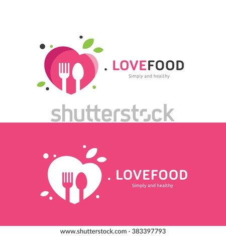 Love Food Logo,Restaurant logo,food and cooking logo,vector logo tempalate