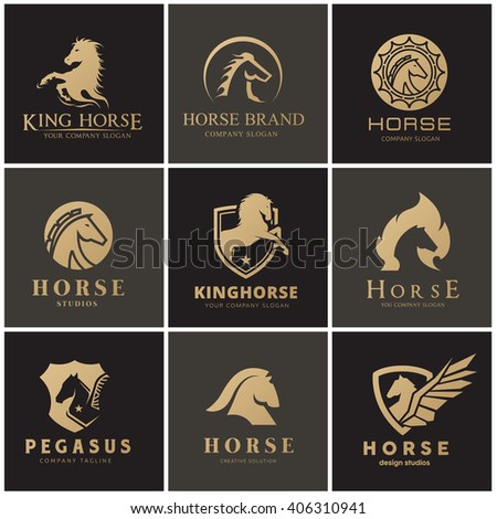 Horse logo collection.horse logo set,logo set. animal logo set,vector logo template