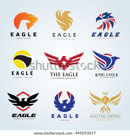 Bird and eagle logo collection,Phoenix brand,animal logo set,luxury brand identity for hotel fashion and sports brand concept. full vector design.