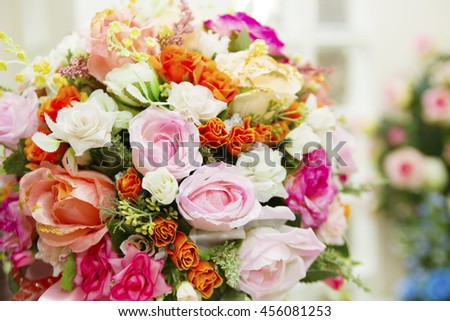 flower set for wedding are beautiful color blooming