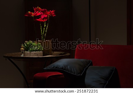 A warm relaxing domestic corner, also good for put something on the pillow