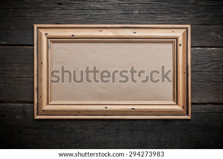 Old wooden vintage frame with free space for design maket