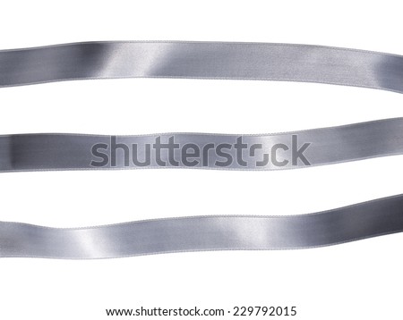 Silver Ribbon Set isolated on White Background