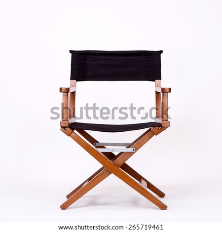 Director\'s Chair in Film Industry, Isolated on White background with Real Shadow