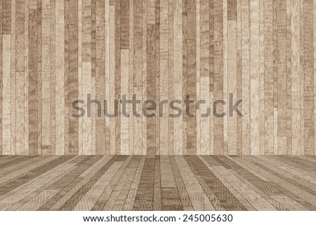 Wood texture on rubber tile flooring and wall