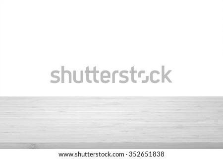 Wood table top texture in light natural white grey color tone isolated on white background: Wooden tabletop textured pattern backdrop in gray  toned colour for interior/ product display