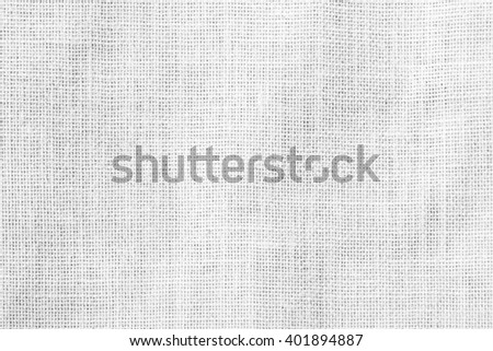 Hessian sackcloth woven texture pattern background in bleached white grey gray color tone: Eco friendly raw organic flax cloth fabric textile backdrop: Bag rope thread detailed textured burlap canvas