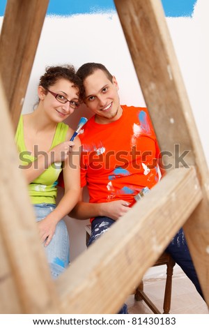 Funny moments of a couple during home renovation