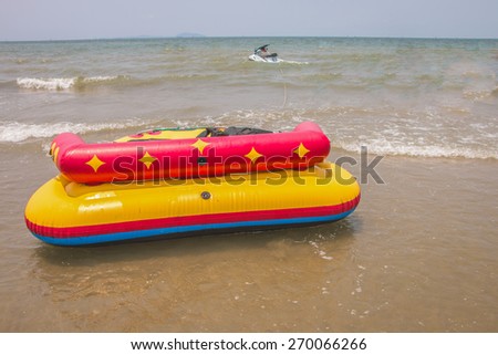 Sofa boat or sofa acqua in Bangsan beach Cha-am Thailand