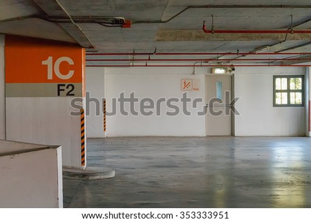 Fire exit in car parking