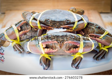 fresh  crab in seafood market