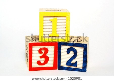 Number wood toy blocks