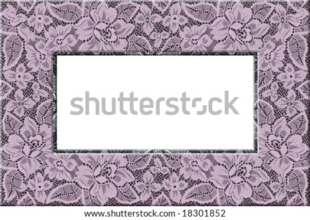 Rectangle black base with purple floral lace frame