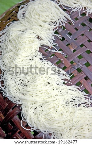 Indian cuisine - Putu Mayang on bamboo rack ready for steaming