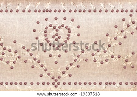 Beige Cloth With white embroidery and sequins