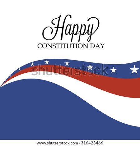 Illustration of U.S.A Flag color for Constitution Day Background.