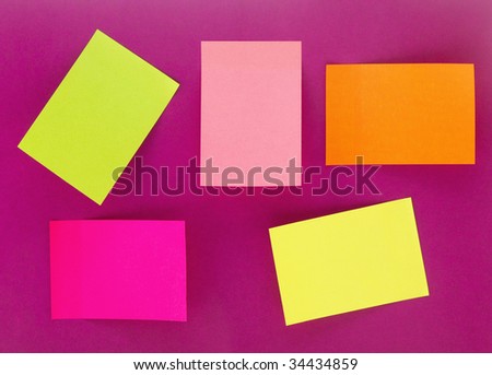 an empty color sticky notes on lilac