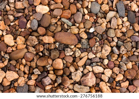 Close up of the surface of river rocks.