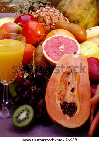 Summer bounty of fruits for drinks