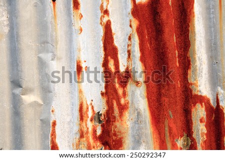 background rusted at the metal sheet.