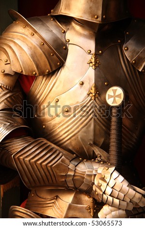 Ancient metal armor - iron detail.