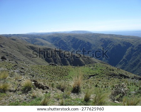 Wonderful view near Champaqui Hill in Cordoba, Argentina