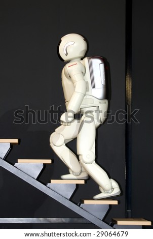 MOSCOW - SEPTEMBER 2 : Honda ‘ASIMO’ humanoid robot presented at Moscow international motor show in Moscow, Russia on September 2, 2008. ASIMO stands for \