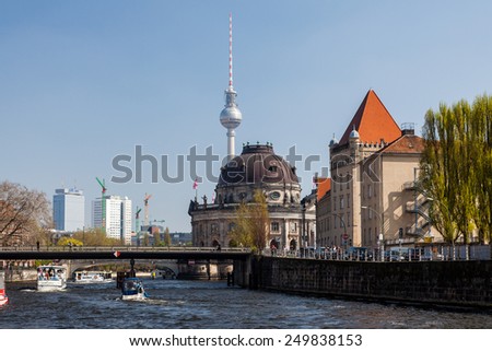 BERLIN, GERMANY - APRIL 12: The Bode Museum at the northern end of the Museum Island on April 12, 2009. Museum Island is the name of the northern half of an island in the Spree river.