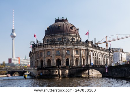 BERLIN, GERMANY - APRIL 12: The Bode Museum at the northern end of the Museum Island on April 12, 2009. Museum Island is the name of the northern half of an island in the Spree river.