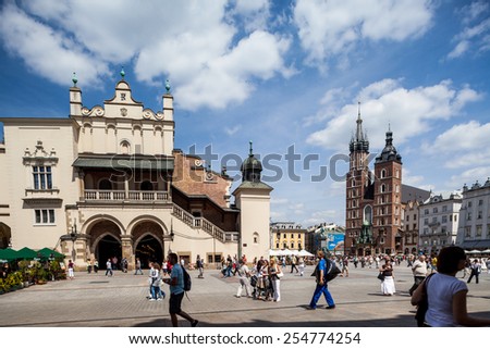 KRAKOW, POLAND - JULY 27: Church of Our Lady Assumed into Heaven (also known as St. Mary\'s Church) in Krakow, Poland in July 27, 2009. Krakow is the second largest city in Poland.