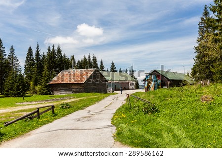 SMREKOVICA, SLOVAKIA - MAY 31: Views of the recreation area Smrekovica on the Velka Fatra National Park, Slovakia on May 31, 2015. Velka Fatra is a popular hiking and mountain biking area.