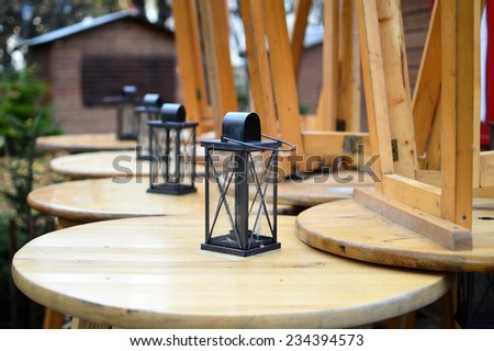 Lanterns on Standing height Tables