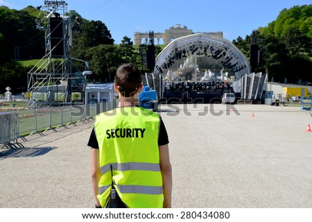 Security in Front of a Open Air Stage