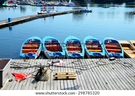 Electric Boats on a Loading Station