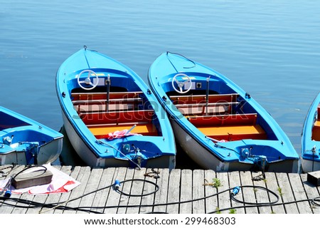 Electric Boats on a Loading Station
