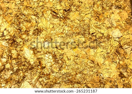 Blur Texture of the gold leaf, Gold background