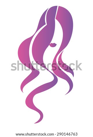 vector girl portrait beauty hair beautiful head