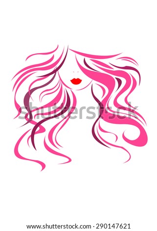 vector girl portrait beauty hair beautiful head