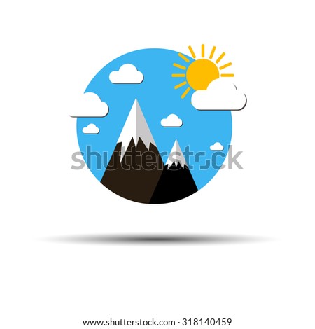 vector illustration background sky nature landscape summer season mountain