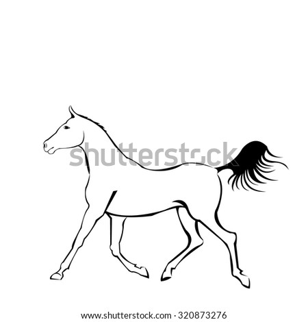 rearing horse fine vector silhouette, vector horse animal illustration mustang