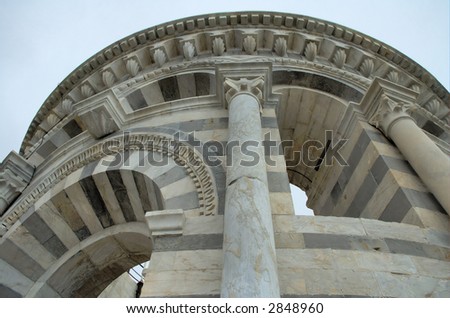 Part of leaning tower of Pisa
