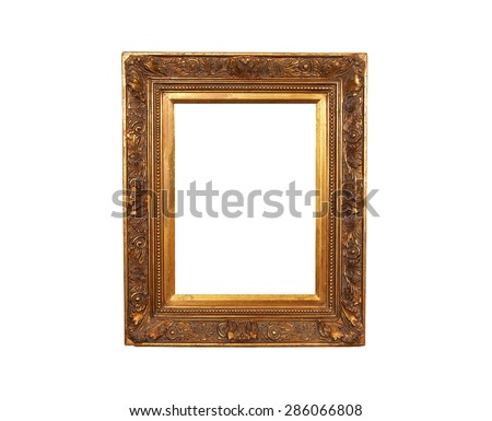 An old french wood frame with rich plaster engravings and gold painted.