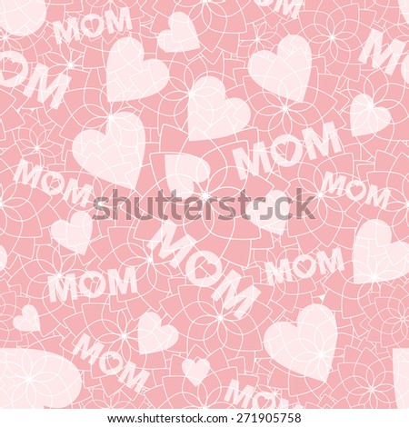 seamless mothers day pattern, I love you mom, mommy,mama ever, Lettering  words with heart mother day Repeating Pattern, Happy Mothers day gift  seamless word pattern,textiles fabric pink background 23155437 Vector Art at