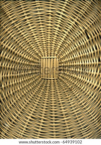 Closeup detail of a wicker basket  weaving