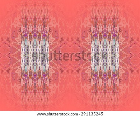 Abstract geometric ornate background, seamless light red diamond pattern with pink shades shining, pastel blue elements on white squares